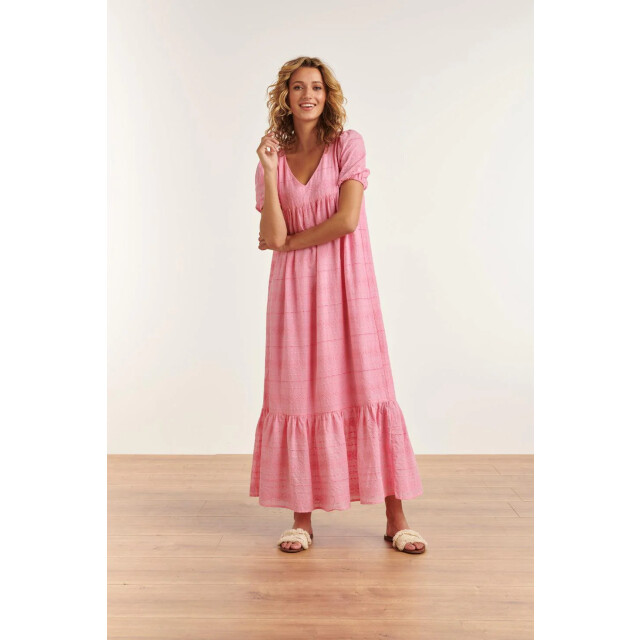 Smashed Lemon 23357-420 zomerjurk met v-halskorte pof mouwen van 100% katoen | 23357-420-S large Smashed Lemon 23357-420 zomerjurk met v-halskorte pof mouwen van 100% katoen | 23357-420-S large