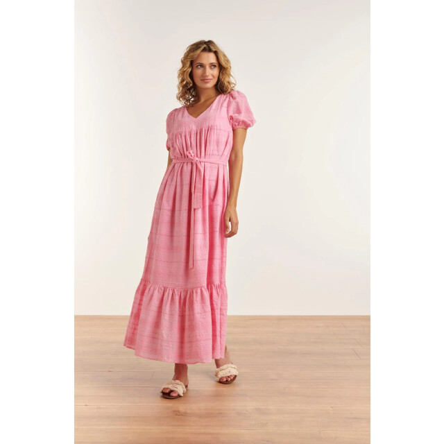Smashed Lemon 23357-420 zomerjurk met v-halskorte pof mouwen van 100% katoen | 23357-420-S large Smashed Lemon 23357-420 zomerjurk met v-halskorte pof mouwen van 100% katoen | 23357-420-S large