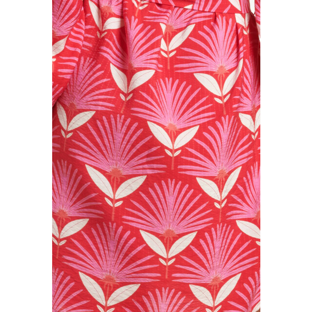 Smashed Lemon 24067 retro bloemenprint jurk met knielengte | 24067-450-420 large
