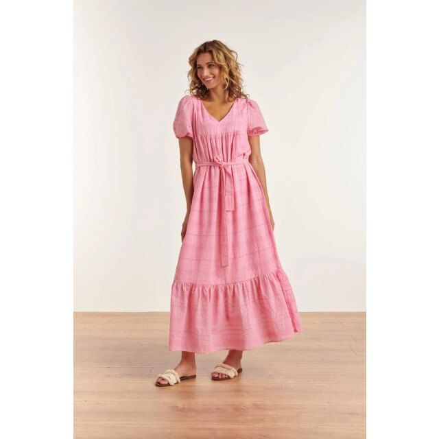 Smashed Lemon 23357-420 zomerjurk met v-halskorte pof mouwen van 100% katoen | 23357-420-S large Smashed Lemon 23357-420 zomerjurk met v-halskorte pof mouwen van 100% katoen | 23357-420-S large