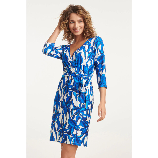 Smashed Lemon 24051 aansluitende wrap jurk met stretch | 24051-000-625 large