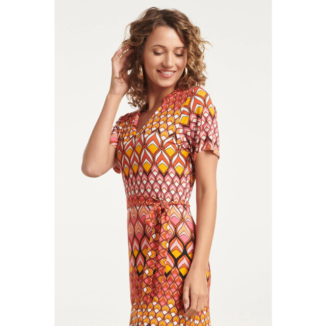 Smashed Lemon 24153 zomerjurk met retro grafische print | 24153-998-XL large Smashed Lemon 24153 zomerjurk met retro grafische print | 24153-998-XL large