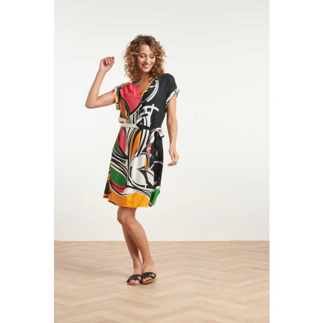 Smashed Lemon 24151 zomerjurk met abstracte bloemenprint | 24151-999-998 large
