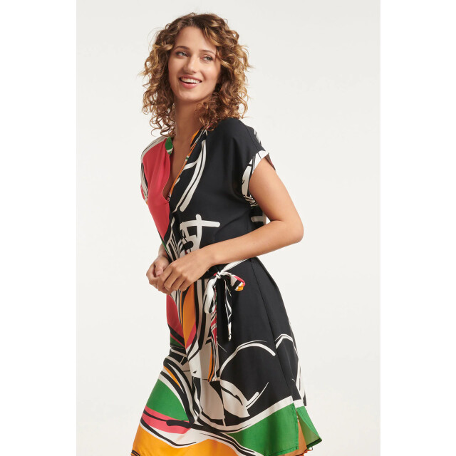 Smashed Lemon 24151 zomerjurk met abstracte bloemenprint | 24151-999-998 large