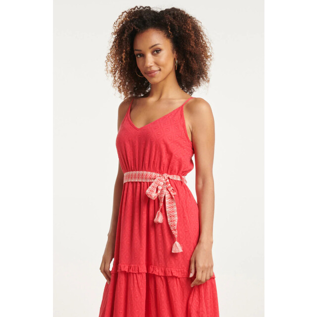 Smashed Lemon 24132 katoenen dobby maxi jurk met spaghettibandjes | 24132-450-S large Smashed Lemon 24132 katoenen dobby maxi jurk met spaghettibandjes | 24132-450-S large