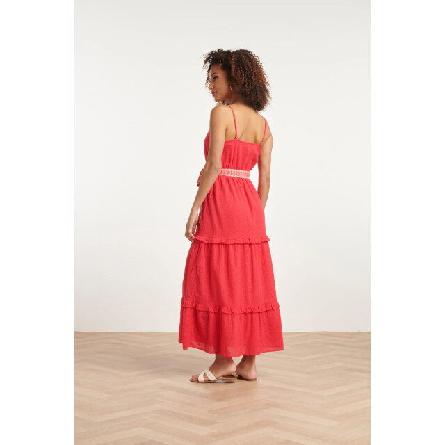 Smashed Lemon 24132 katoenen dobby maxi jurk met spaghettibandjes | 24132-450-S large Smashed Lemon 24132 katoenen dobby maxi jurk met spaghettibandjes | 24132-450-S large