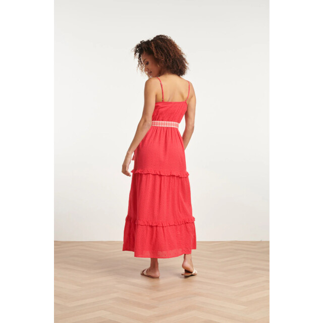 Smashed Lemon 24132 katoenen dobby maxi jurk met spaghettibandjes | 24132-450-S large Smashed Lemon 24132 katoenen dobby maxi jurk met spaghettibandjes | 24132-450-S large