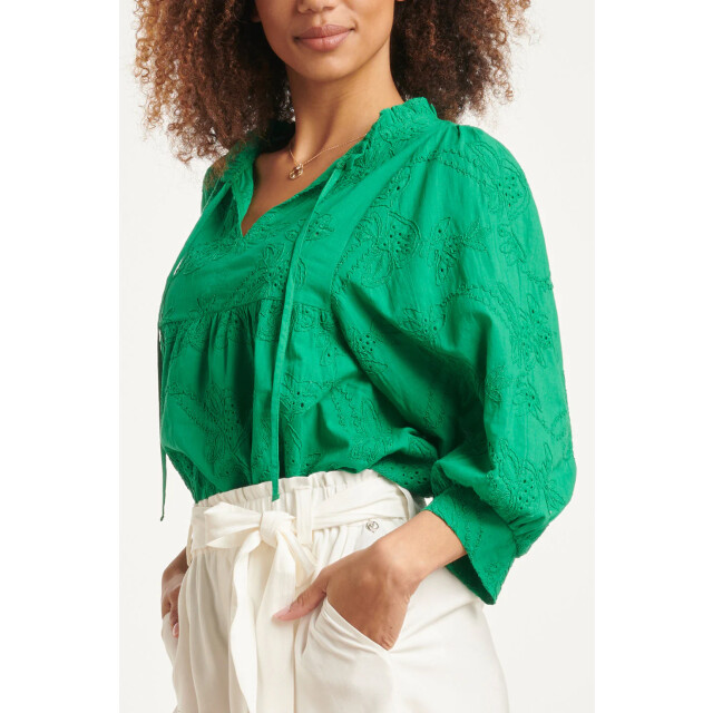 Smashed Lemon 24112 bloemen geborduurde top emerald | 8720331243366 large