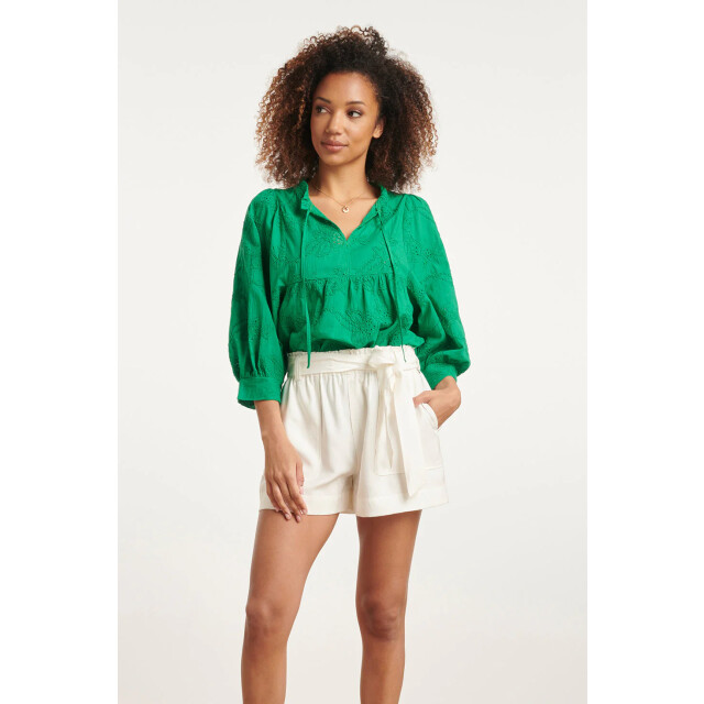 Smashed Lemon 24112 bloemen geborduurde top emerald | 8720331243366 large