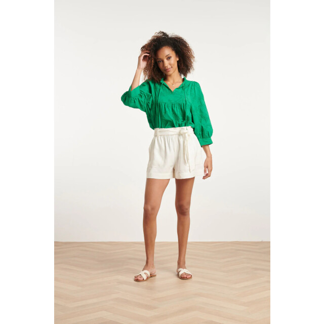 Smashed Lemon 24112 bloemen geborduurde top emerald | 8720331243366 large