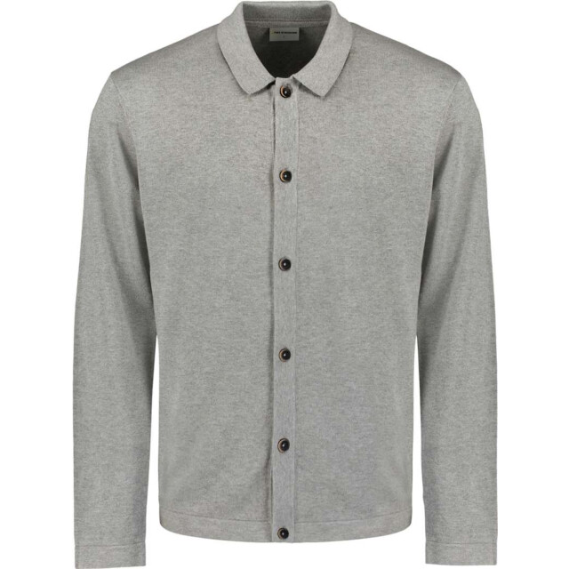 No Excess Pullover full button polo grey melange 29210726-102 large