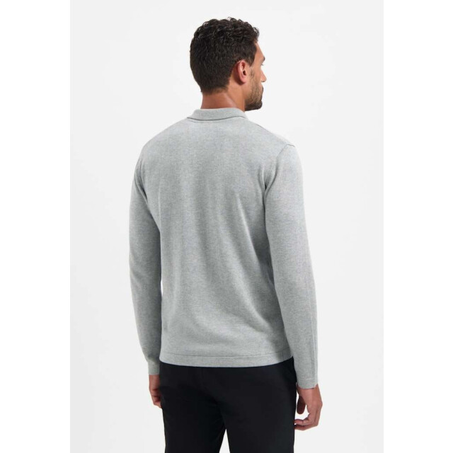 No Excess Pullover full button polo grey melange 29210726-102 large