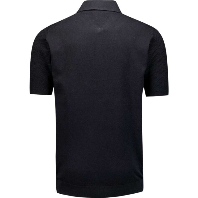 No Excess Pullover short sleeve polo zip soli black 29240815-020 large