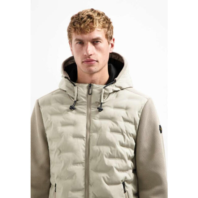 No Excess Jacket short fit sealed hooded knit stone 29630819SN-014 large