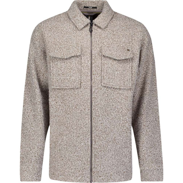 No Excess Overshirt zipper wool look grey melange 29510818SN-102 large