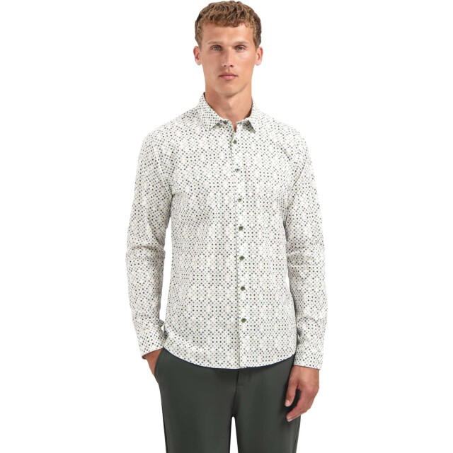 No Excess Shirt stretch allover printed dark green 29450804-052 large