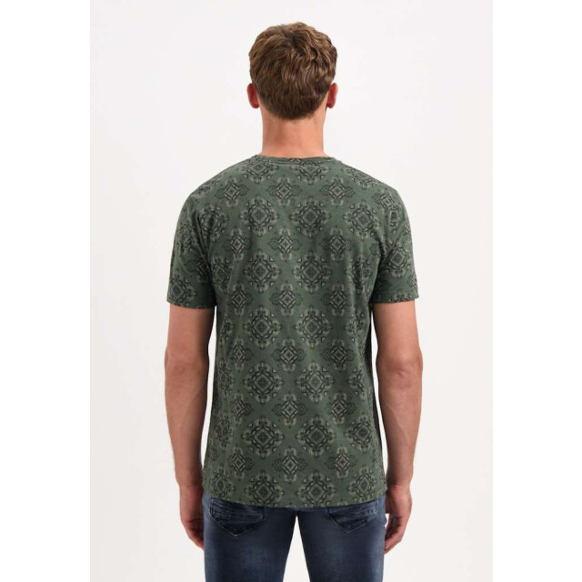 No Excess T-shirt crewneck allover printed ga dark green 29350709-052 large