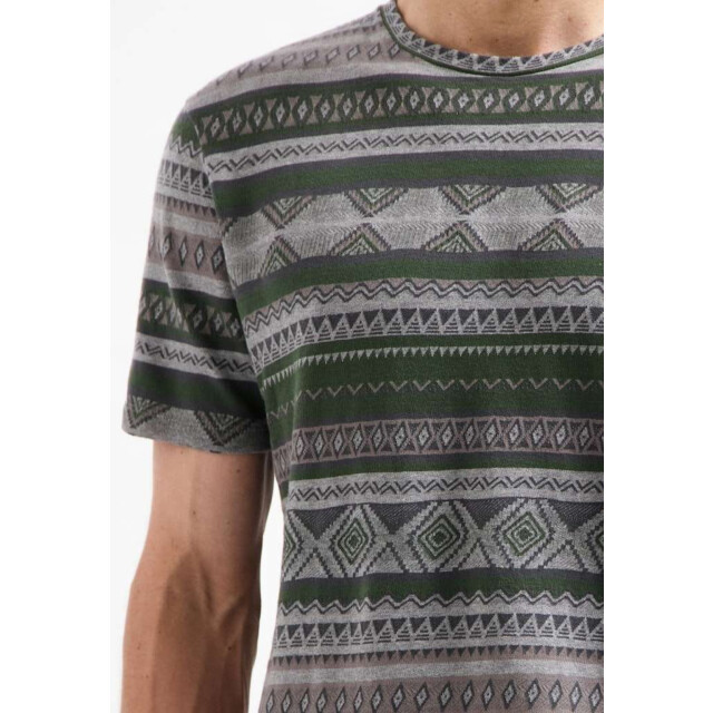 No Excess T-shirt crewneck allover jacquard grey melange 29350714-102 large