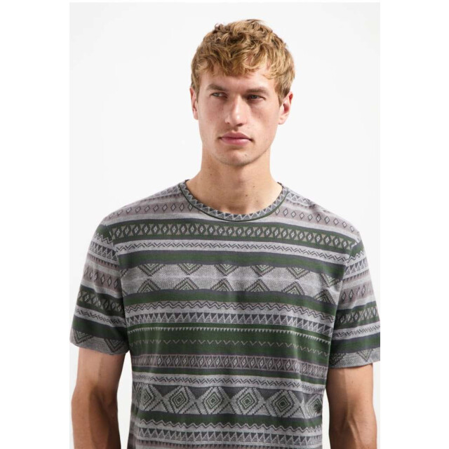 No Excess T-shirt crewneck allover jacquard grey melange 29350714-102 large