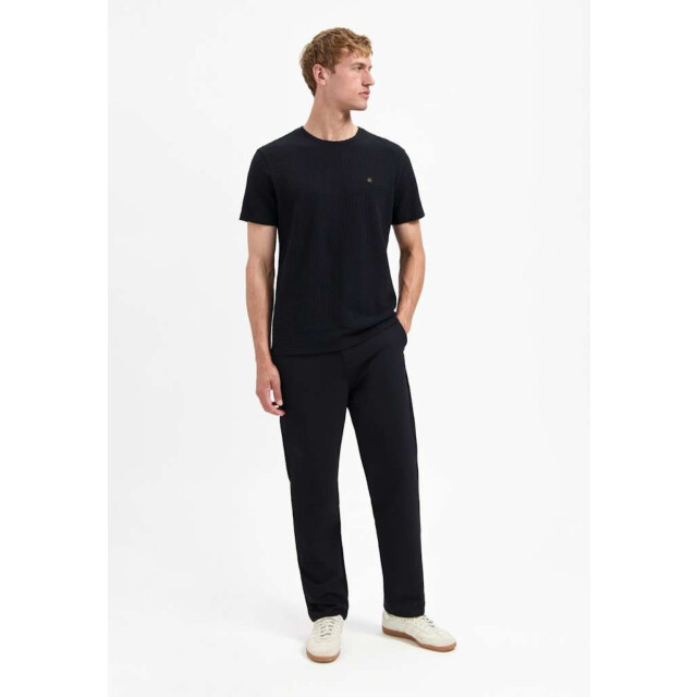 No Excess T-shirt crewneck relief jacquard bl black 29360791-020 large