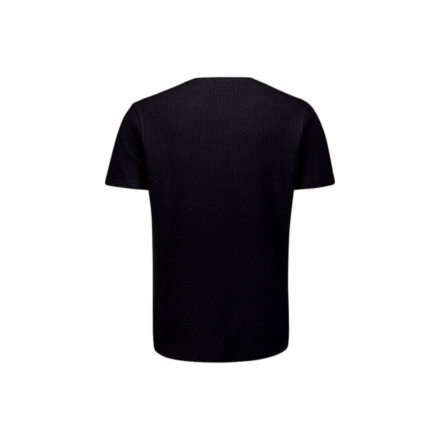 No Excess T-shirt crewneck relief jacquard bl black 29360791-020 large