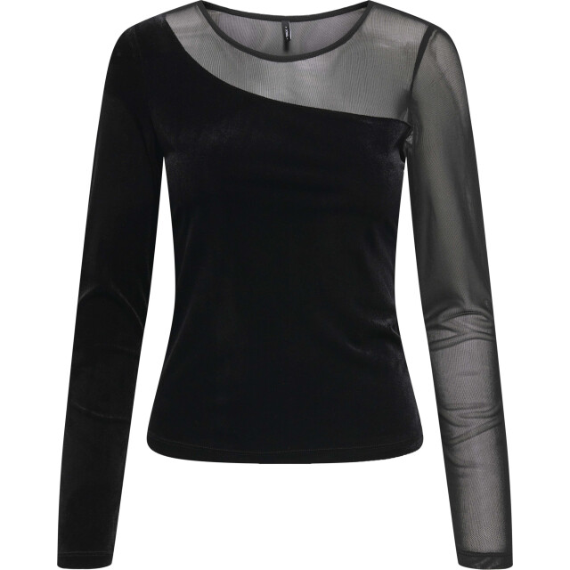 Only Onlsmooth l/s mesh mix top box jrs black/assymetri 15360668-177911001 large