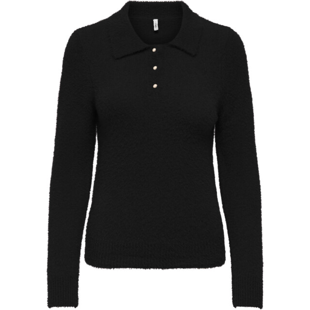 Only Onlpetra ls polo bling cc knt black/pearl button 15350653-177911001 large Only Onlpetra ls polo bling cc knt black/pearl button 15350653-177911001 large