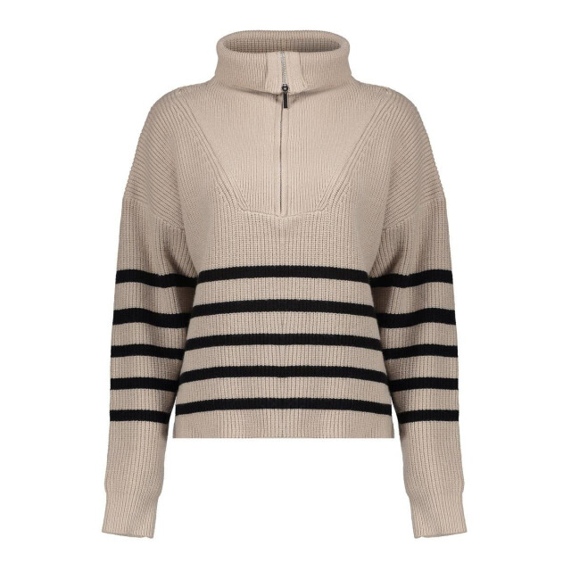 Geisha 54501-10 720 pullover zip striped sand/black 54501-10 720 large