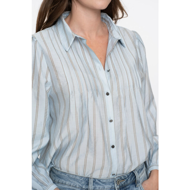 Geisha 53535-14 600 blouse stripes light blue/greige 53535-14 600 large