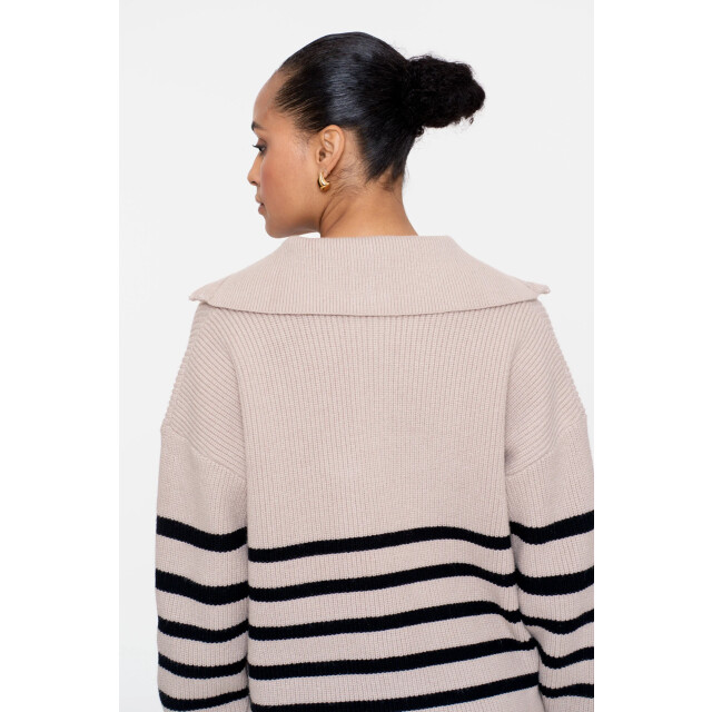 Geisha 54501-10 720 pullover zip striped sand/black 54501-10 720 large