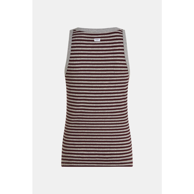 Penn & Ink W25f1718-stm 83m-351 penn&ink singlet stripe melange grey mel. aubergine W25F1718-STM 83m-351 large