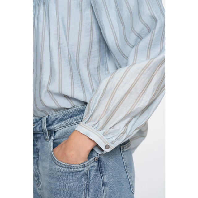 Geisha 53535-14 600 blouse stripes light blue/greige 53535-14 600 large