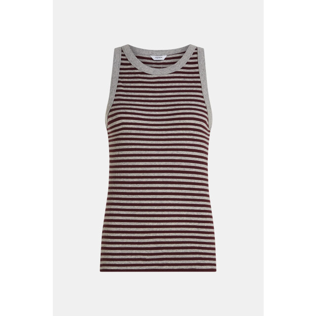 Penn & Ink W25f1718-stm 83m-351 penn&ink singlet stripe melange grey mel. aubergine W25F1718-STM 83m-351 large
