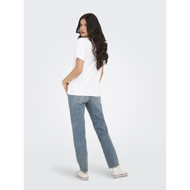 Only onlmonja s/s studs tee jrs 15340939 white 06011.100.0242 large