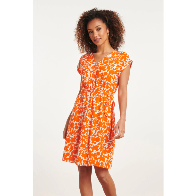 Smashed Lemon 24137 bladerprint jurk | 24137-010-250 large