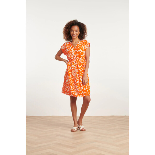 Smashed Lemon 24137 bladerprint jurk | 24137-010-250 large