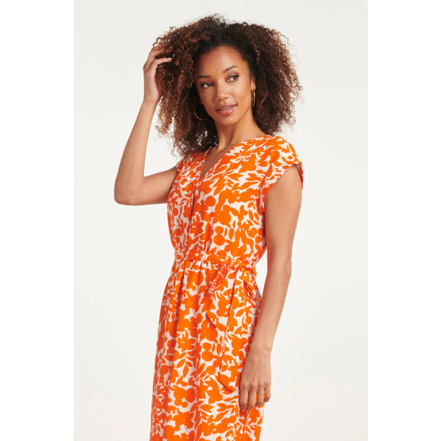 Smashed Lemon 24137 bladerprint jurk | 24137-010-250 large