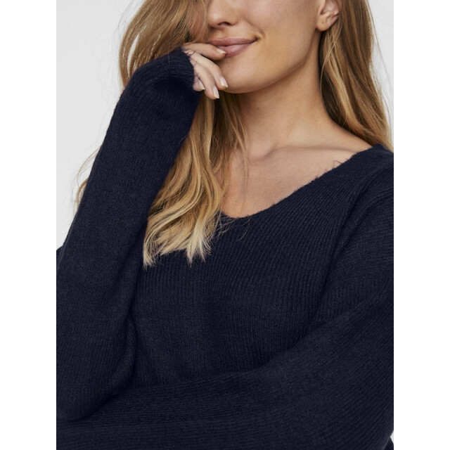 Vero Moda Vmcrewlefile ls v-neck blouse noos navy 4219.37.0008 large Vero Moda Vmcrewlefile ls v-neck blouse noos navy 4219.37.0008 large