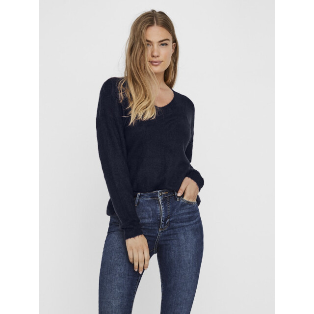Vero Moda Vmcrewlefile ls v-neck blouse noos navy 4219.37.0008 large Vero Moda Vmcrewlefile ls v-neck blouse noos navy 4219.37.0008 large