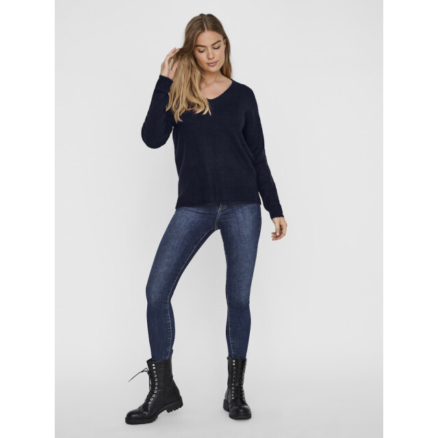 Vero Moda Vmcrewlefile ls v-neck blouse noos navy 4219.37.0008 large Vero Moda Vmcrewlefile ls v-neck blouse noos navy 4219.37.0008 large