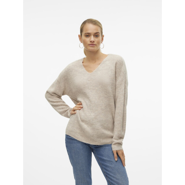 Vero Moda Vmcrewlefile ls v-neck blouse noos beige 4219.05.0004 large Vero Moda Vmcrewlefile ls v-neck blouse noos beige 4219.05.0004 large