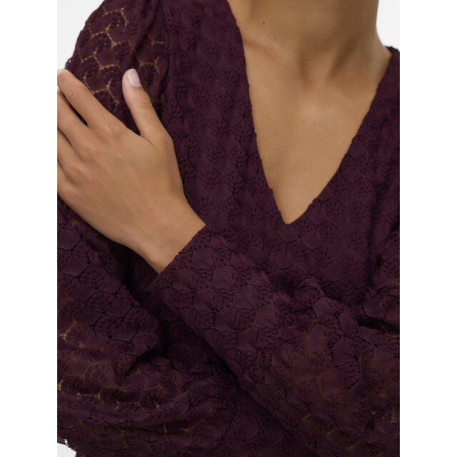 Vero Moda Vmbecca ls v-neck lace top jrs noos bordeaux 4329.47.0002 large