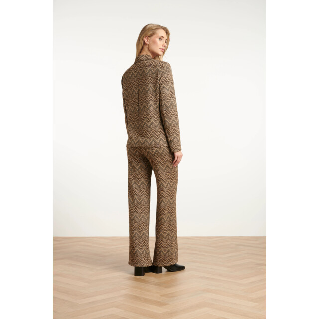 Smashed Lemon Zand en gouden blazer met zigzagprint | 25716-720-025 large