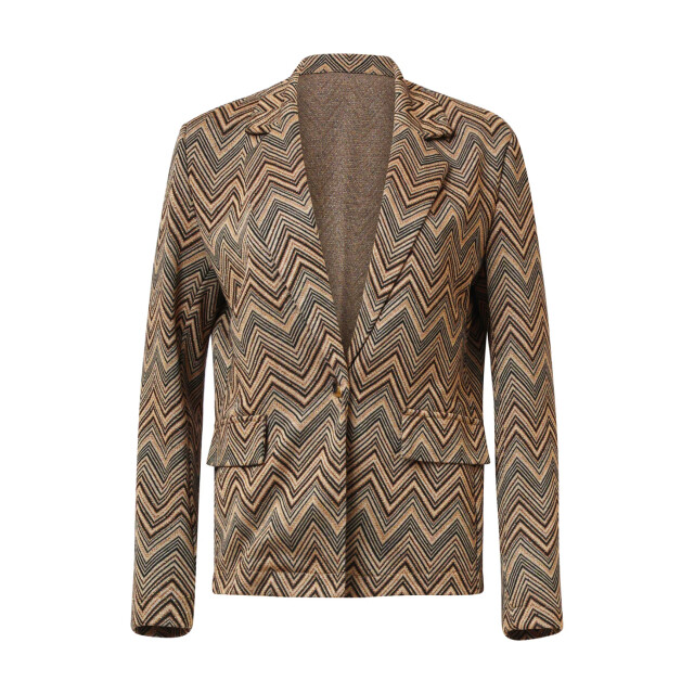 Smashed Lemon Zand en gouden blazer met zigzagprint | 25716-720-025 large