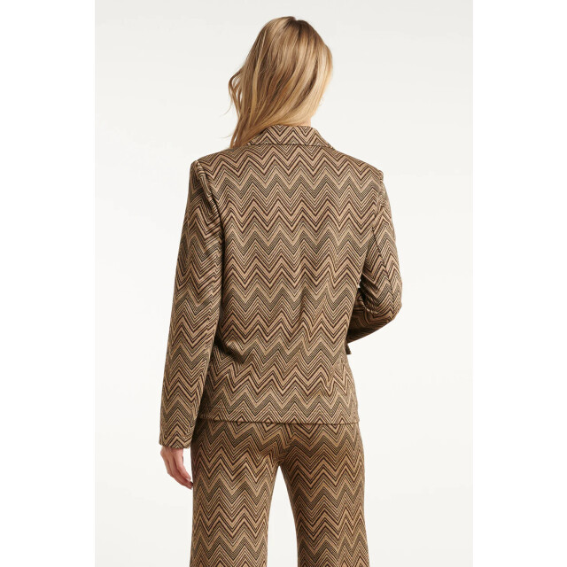 Smashed Lemon Zand en gouden blazer met zigzagprint | 25716-720-025 large