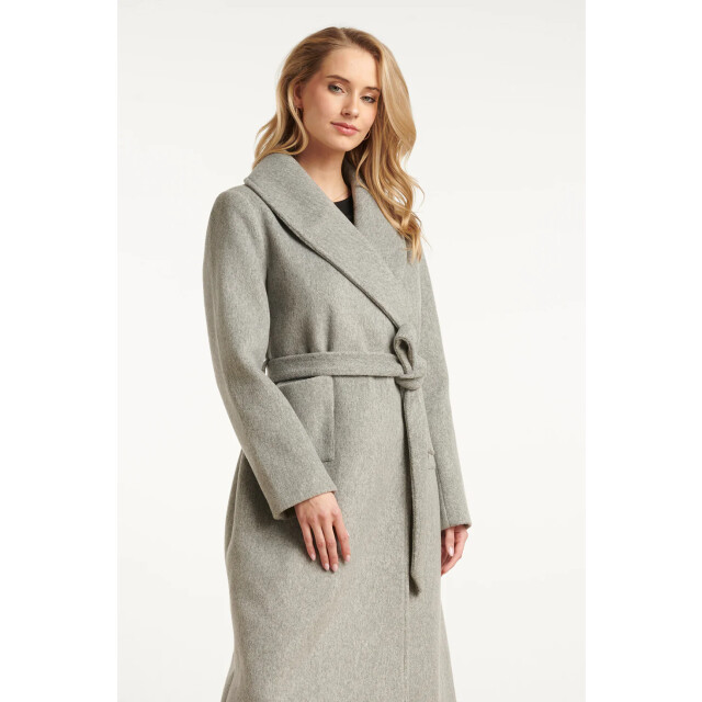 Smashed Lemon Lange uni jas met ceintuur | 25555-925-4XL large