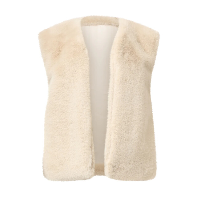 Smashed Lemon Imitatiebont gilet in zand | 25556-720-4XL large Smashed Lemon Imitatiebont gilet in zand | 25556-720-4XL large