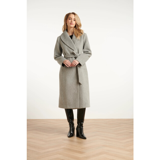 Smashed Lemon Lange uni jas met ceintuur | 25555-925-4XL large