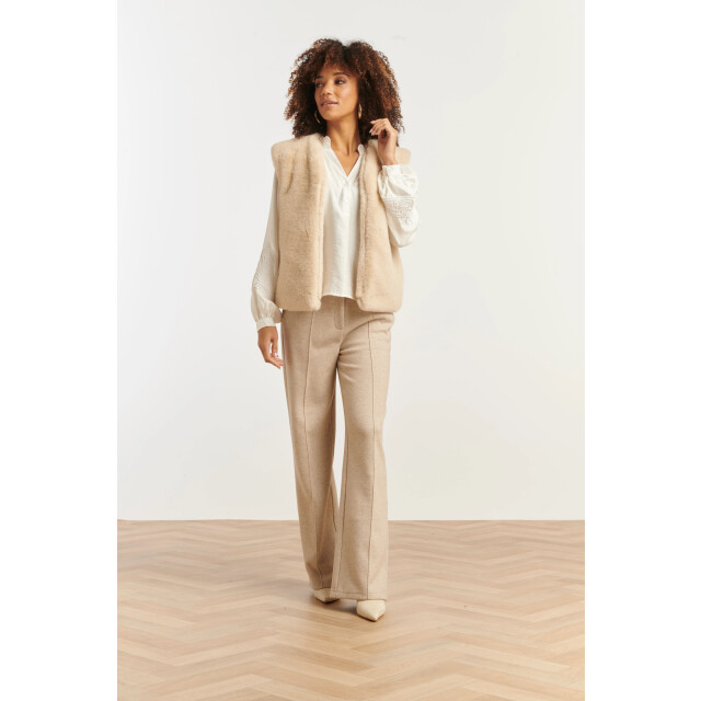 Smashed Lemon Imitatiebont gilet in zand | 25556-720-4XL large Smashed Lemon Imitatiebont gilet in zand | 25556-720-4XL large