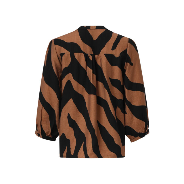 Smashed Lemon Bruin en zwart dierenprint top met v-hals | 8720331375203 large